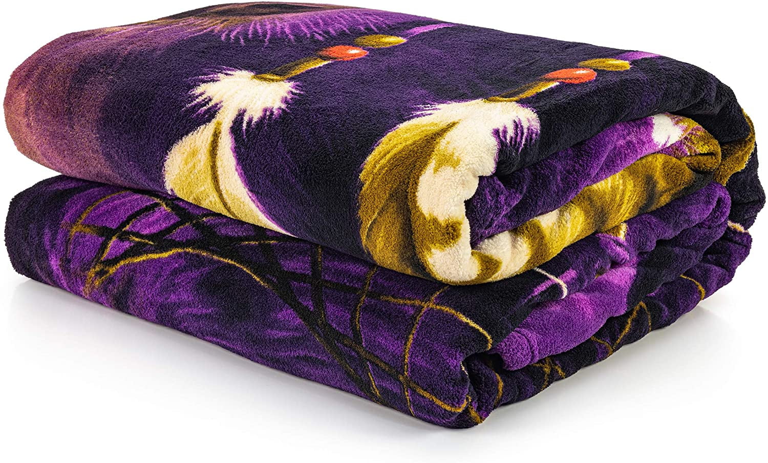 75" x 90" Wolf Dawhud Direct Super Soft Full/Queen Size Fleece Blanket 