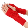 thumbnail image 2 of Gants Rouges Mitaines Thermiques pour Femmes Gants Chauds Coupe-Vent Élastiques Gants Noirs Doublés Chauds Gants Thermiques Extérieurs Gants d'Hiver, 2 of 4