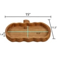 thumbnail image 2 of SOFE Farmhouse Pumpkin Serving Tray for Tabletop Decor, Wooden Brown Serving Platter Shallow Dishes, Long Wood Handmade Rustic Trays for Coffee Table, Ottoman, Table Centerpieces for Dining Room, 2 of 5