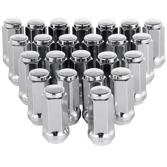 SCITOO 24Pcs Wheel Lug Nuts Chrome Spline Socket Bulged Acorn Truck 14X1.5 Thread,1.9" inches tall
