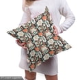thumbnail image 5 of Ambesonne Floral Fabric by the Yard Upholstery, Vintage Flowers Dots Leaves, 5 Yards, Burnt Sienna Pale Green, 5 of 5