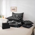 thumbnail image 6 of Manfei Minimalist Geometric Striped 7 Pieces Full Size Bedding Sets,Chic Bowknot Full Size Bed in a Bag,Black Reversible, 6 of 7