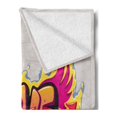 thumbnail image 2 of Love Soft Flannel Fleece Throw Blanket, Love Lettering Brick Wall Brushing Dripping Street Art Wings Illustration, Cozy Plush for Indoor and Outdoor Use, 50" x 60", Yellow Beige Pink, by Ambesonne, 2 of 5