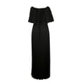 thumbnail image 6 of Ichuanyi Women's Fashion Casual Solid One Line Collar Sexy Off Shoulder Chiffon Dress, 6 of 9