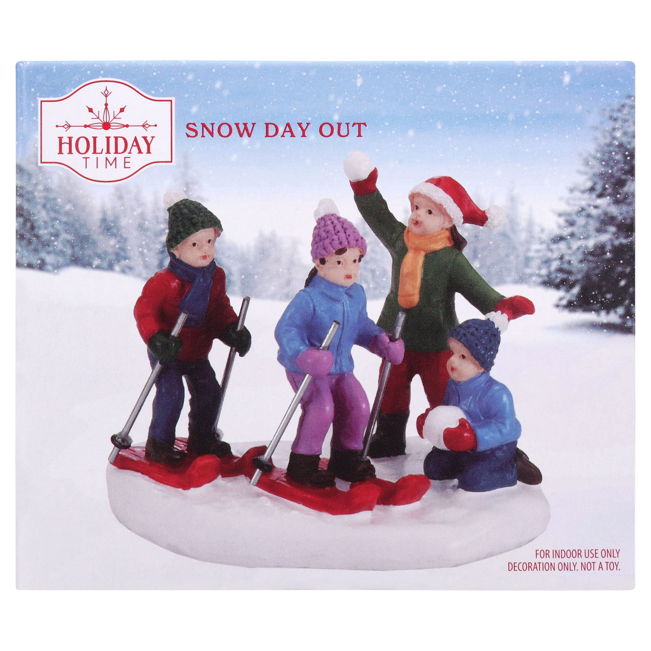 Snow Day Out Christmas Village Decorative Figurine, Multicolor, 3.5", by Holiday Time