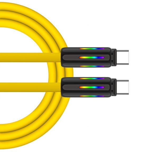 Silicone 100W 240W Type C To Type C Charging Cable Fast Data Sync Cords for Smartphones Tablets Laptops
