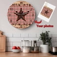 thumbnail image 5 of Wall Clock 12 Inch Red Plaid Vintage Country Star Round Silent Decorative Wall Clocks Battery Operated for Living Room Bedroom Kitchen Classroom Decor, Farmhouse Wood Texture,Large, 5 of 7