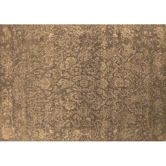 Ahgly Company Indoor Rectangle Oriental Brown Industrial Area Rugs, 7' x 10'