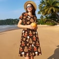 thumbnail image 4 of Balery Christmas Gingerbread Cookies Vestidos sueltos de manga corta para mujer, vestidos de verano 2025, vestidos casuales de corte A con vuelo., 4 of 6