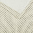 thumbnail image 5 of Madison Park Rowan 50x60" Contemporary Chenille Waffle Knit Throw in Ivory, 5 of 9