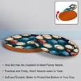 thumbnail image 4 of Baseball Set of 6 Microfiber Leather Round Coasters, 11x11 cm/4.3x4.3 Inches, Drink Coasters for Table, Easy to Clean Beverage Coasters, 4 of 6