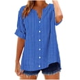 thumbnail image 2 of Zorckvet Womens Casual Shirts Button Down Loose Tops Short Sleeve Cotton Linen Blouses for Women Trendy, 2 of 5
