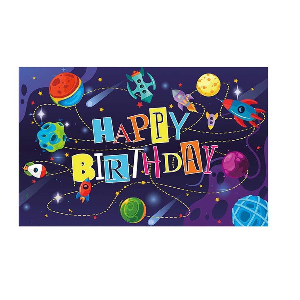 Colorful Happy Birthday Banner Background Flags Vertical Decoration Supplies for Indoor Outdoor Celebrations Outspace