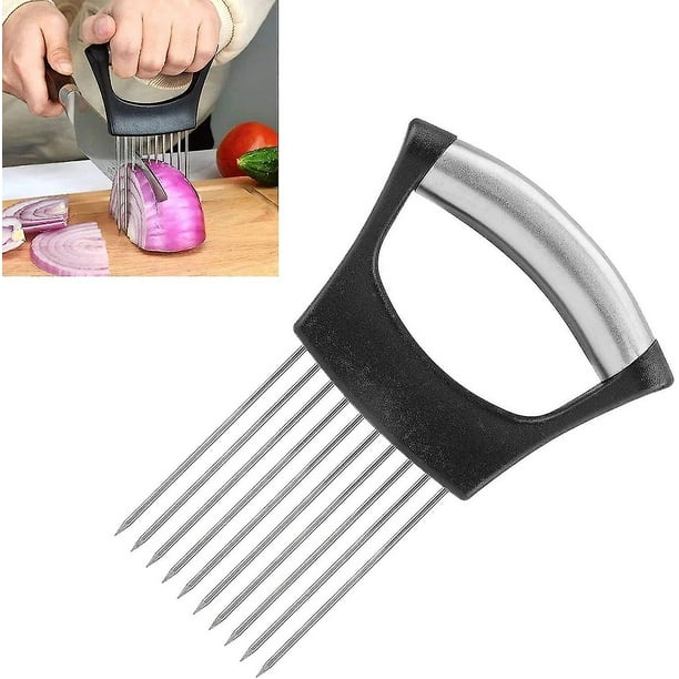Stainless Steel Onion Fork - Stainless Steel Onion Knife, Slicer for Cutting Meat, Vegetables, Fruits, etc. - Stainless Steel Kitchen Utensil