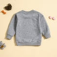 thumbnail image 4 of Baby Boys Girls Sweatshirt Valentine's Day Letter Print Long Sleeve Sweat Shirt Unisex Kids Pullover Tops Grey 12-18 Months, 4 of 4