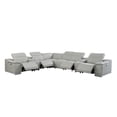 thumbnail image 2 of HomeRoots Italian Leather Power Reclining U Shaped Eight Piece Corner Sectional, 2 of 8