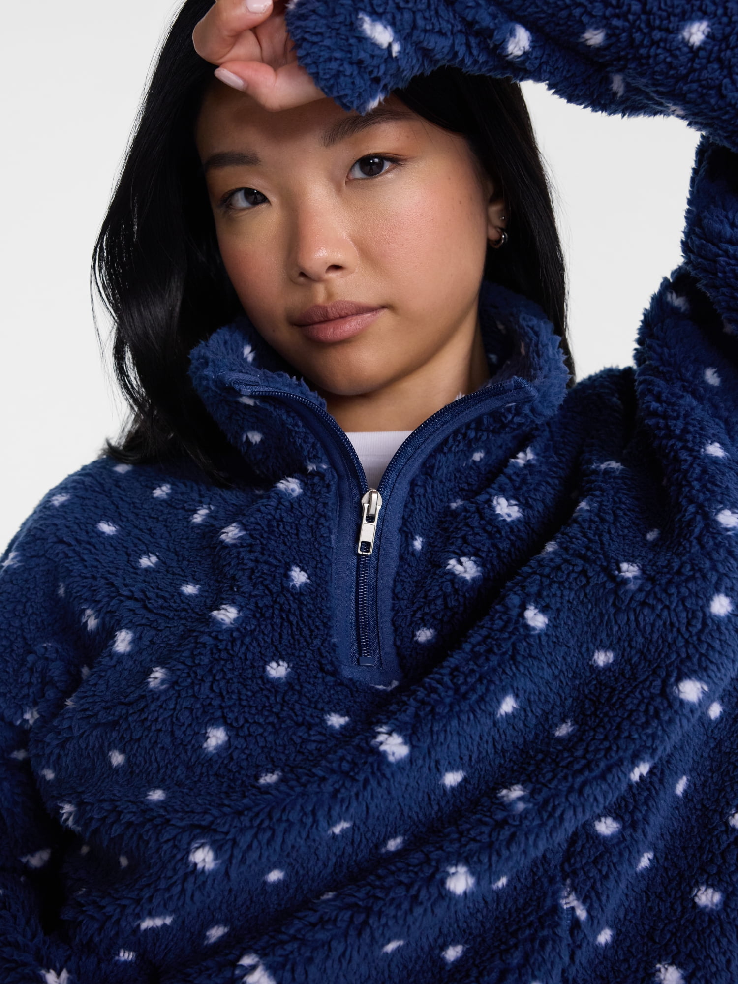 No Boundaries Faux Shearling Plush Pullover, Women's & Women’s Plus XXS-4X