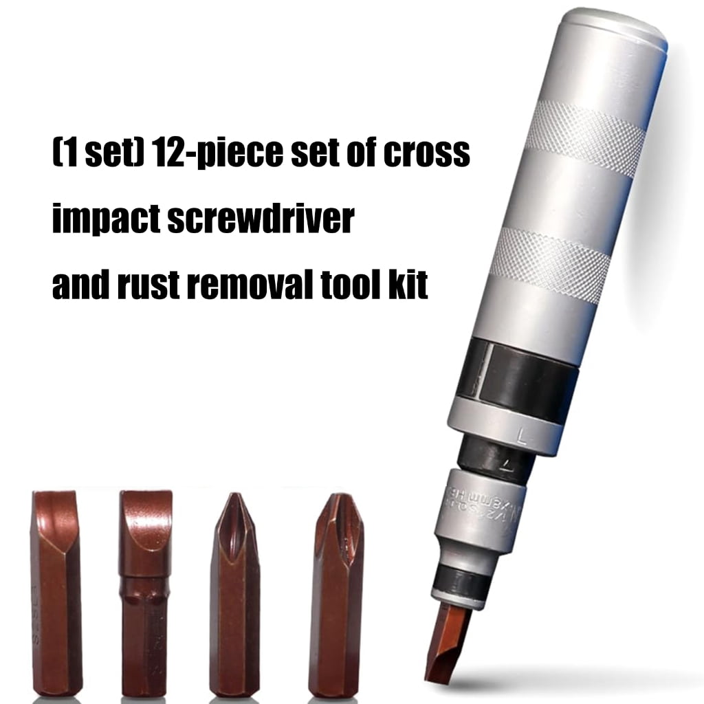 MOMOJIA 12pcC0rr0s10nResistant Carbon Steel Impact Driver Kit Rusted Screw Removal Tool For Home Repair Automotive Maintenance