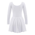 thumbnail image 2 of DPOIS Kids Girls Long Sleeves Ballet Leotard Dancewear Gymnastics Outfit White 2-3, 2 of 6