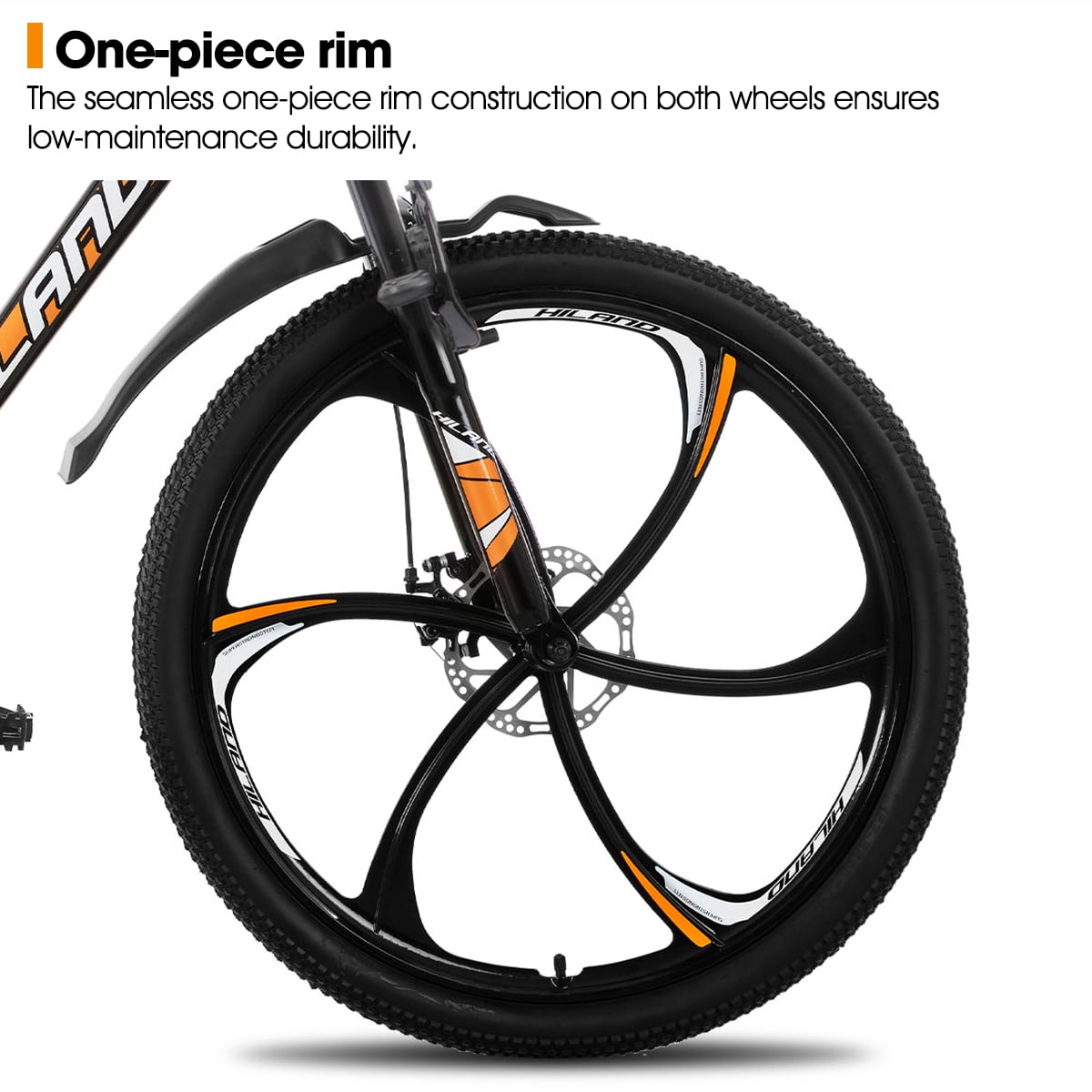 HILAND 26" MTB Mountain Bike for Men Women Adults, 18-Speed, Disc Brake, Lightweight Aluminum Frame, 3/6 Spoke Wheel
