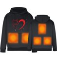 thumbnail image 2 of Joau Heated Hoodie for Men Women, USB Electric Unisex Heated Jackets Hooded Pullover Sweatshirts Thick Warm Casual Lightweight Heating Coat with 5 Heating Zones, 2 of 8