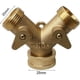 thumbnail image 3 of Grifo doble para lavadora, dispensador de riego en forma de Y de 2 vías, conexión de manguera de latón de 3/4 de pulgada con mango ajustable para regar, lavar, jardín, granja (estándar europeo), 3 of 5