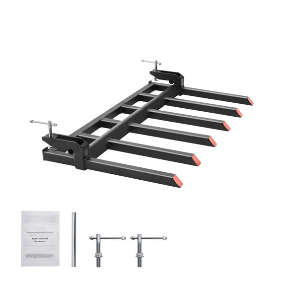 KFFKFF 4,560 lbs Clamp on Debris Pallet Fork 60" Bucket Capacity Heavy Duty