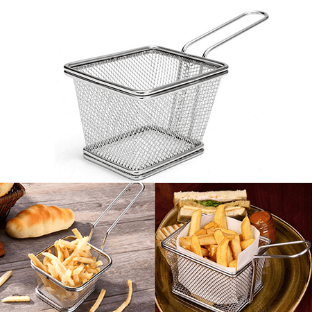 Turkey Frying Accessories - Meigar Frying Basket Stainless Steel Mini French Deep Fryers Basket Net Mesh Fries Chip Kitchen Tool