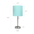 thumbnail image 6 of Homestock Lakeside Living 19.5" Bedside Power Outlet Base Standard Metal Table Desk Lamp With Drum Fabric Shade For Decor, Bedroom, End Table, Living Room, Dorm, Office-Color:Navy Blue and Brushed Ste, 6 of 10