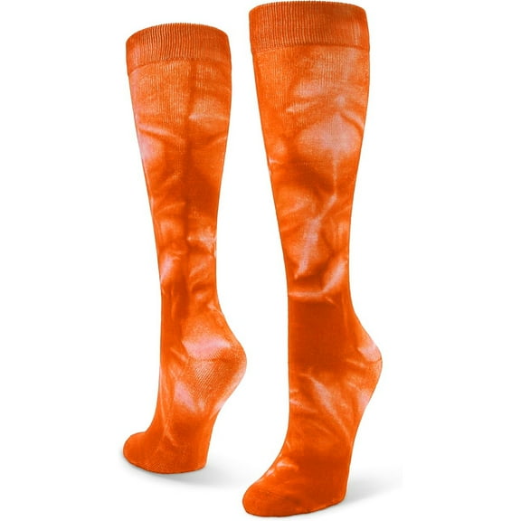 Sof Sole All Sport Over-The-Calf Team Athletic Performance Socks, Neon Orange Tie Dye, Small 13-14Y, 2 Pair