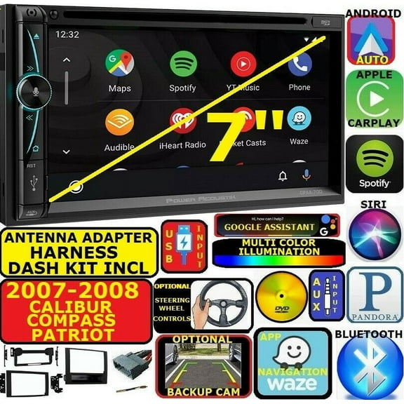 07 08 COMPASS CALIBER  NAVIGATION BLUETOOTH CAR STEREO