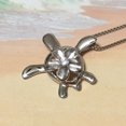 thumbnail image 4 of Beautiful Hawaiian Sea Turtle Plumeria Necklace and Earring, Sterling Silver Turtle Plumeria CZ Pendant, N6141S Birthday Valentine Mom Gift, 4 of 10