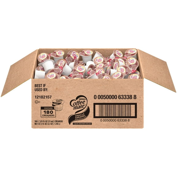 Nestle Coffee Mate Vanilla Caramel Creamer, Coffee Creamer Singles, 180 Ct
