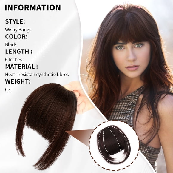 Xingzhi Wide Application Bangs Hair Clip For All Size Hair Hair Clip Bangs Hair Extensions Clip In Bangs Deep Brown