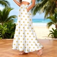 thumbnail image 2 of LWavelet Women Polka Dot Print Maxi Skirt Elastic Waist With Pockets Cute Summer Long Skirt Yellow XL, 2 of 5