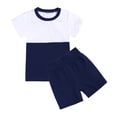 thumbnail image 5 of HAOYUNL 3M-13Y Baby Kids' Summer Cotton Outfit Toddler Youth Solid Color Short Sleeved Set for Children, 5 of 10
