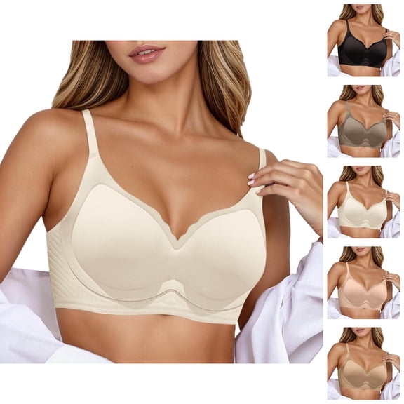 Push Up Bras for Women Seamless Light Support Wireless Lifting Side Support Anti Sagging Bralettes Everyday Bra