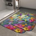thumbnail image 2 of 1pc Hummingbirds among Flowers Absorbent Non-Slip Bathroom Thickened Flannel Rug Decor,Soft,Quick Drying,Suitable For Indoor/outdoor Use,Bathrooms,Bedrooms,Kitchens,Terrace,Laundry Rooms,16"x24", 2 of 9