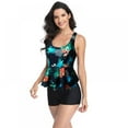 thumbnail image 3 of EIMELI Ladies Print Ruffle Swimsuit Boxer Conservative Shorts Two-piece Bikini Swimsuit, 3 of 5
