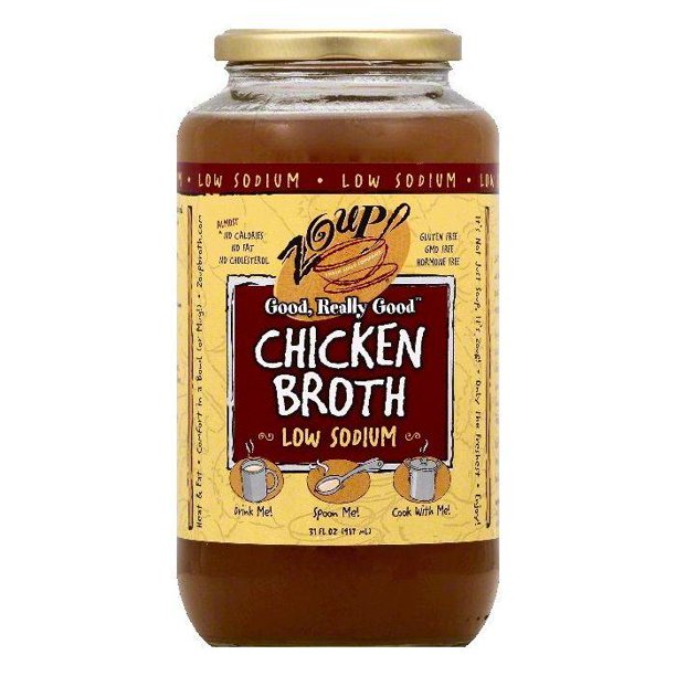 Zoup Low Sodium Chicken Broth, 31 OZ (Pack of 6)