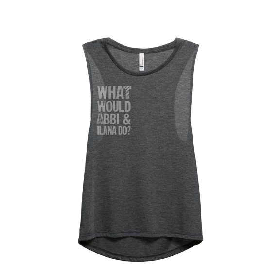 What Would Abbi And Ilana Do Women's Fashion Sleeveless Muscle Tank Top Tee Charcoal Grey Small