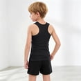 thumbnail image 6 of Qingpeng Kids Stylish Set Sleeveless Solid Color Racerback Tank Top And Drawstring Shorts With Elastic Waist For Casual Wear Matching Outfit Set For Kids, 6 of 9