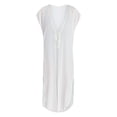 thumbnail image 4 of Time and Tru Women's Tie Front Coverup, Size L/XL, Winter White, 4 of 4