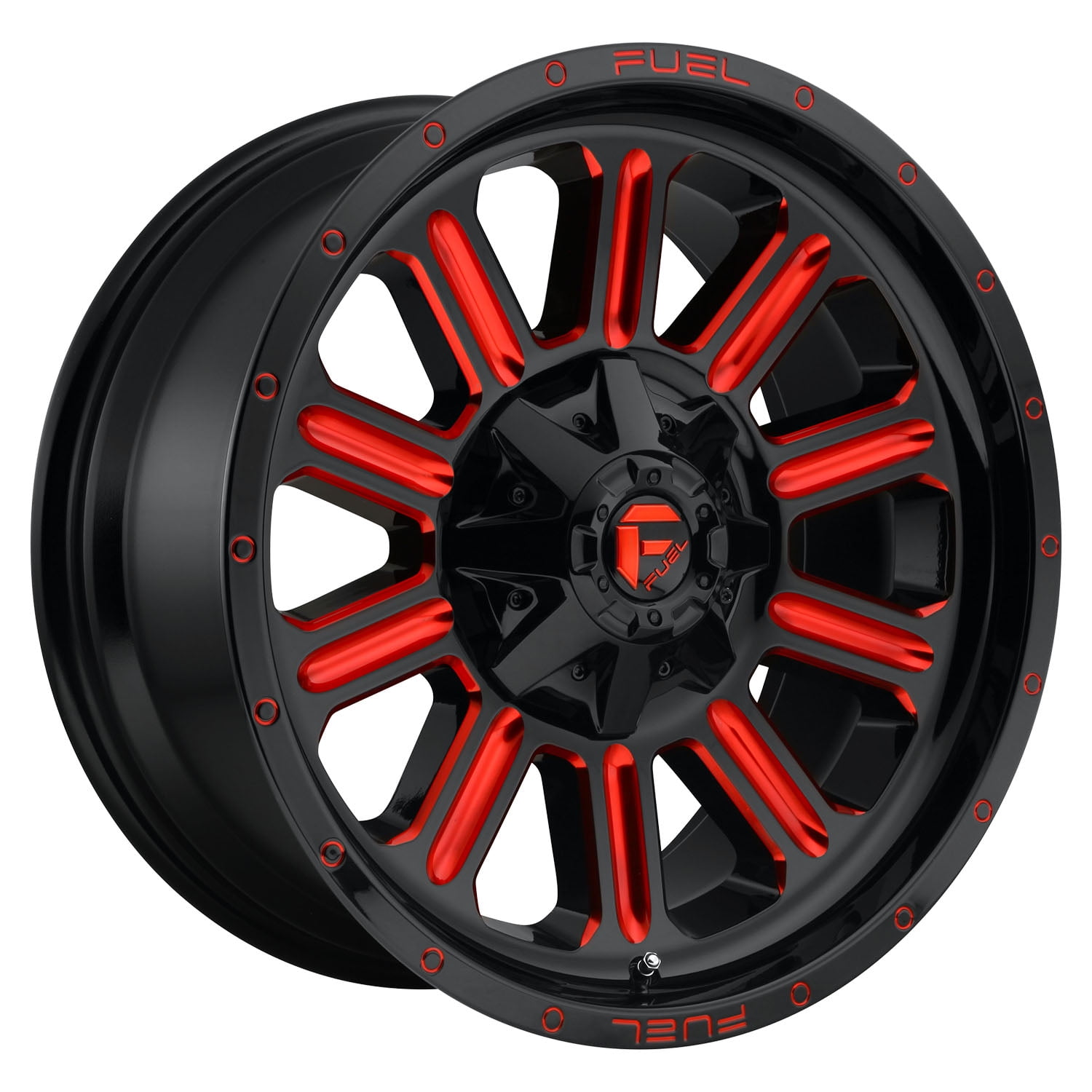 Fuel hardline 20x9 6x120/6x139.7 19et 78.10mm gloss black red tinted clear wheel