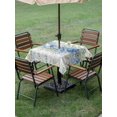thumbnail image 4 of Outdoor Tablecloth with Umbrella Hole for Patio/Picnic/Party/Camping, Hydrangea Eucalyptus Waterproof Table Cloth Square Cover Washable, Summer Botanical Grey Buffalo Plaid (54"x 54"), 4 of 9
