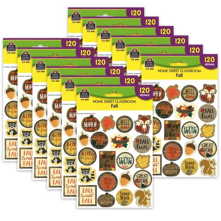 UPC: 0194629109500 | Teacher Created Resources Sweet Home Classroom Fall Stickers – Pack of 12