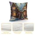 thumbnail image 4 of Orinice Christmas House Candy Canes Graphic Decorative Cotton Linen Throw Pillow Cover - Soft and Durable Winter Pillowcase for Home Couch Living Room Bed Sofa - 1PC 24x24in, 4 of 5