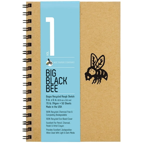 Bee Paper Big Black Bee Brown Bogus Recycled Rough Sketch Journal