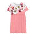 thumbnail image 4 of RXIRUCGD 2025 Vêtements d'Été pour Enfants Robe Extensible à Imprimé Floral pour Fille Robe à Manches Courtes à Col Rond Jupe de Danse pour Enfants, 4 of 4