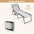thumbnail image 3 of Gymax Folding Chaise Lounge Chair Adjustable Beach Chair w/ Comfortable Headrest, 3 of 9